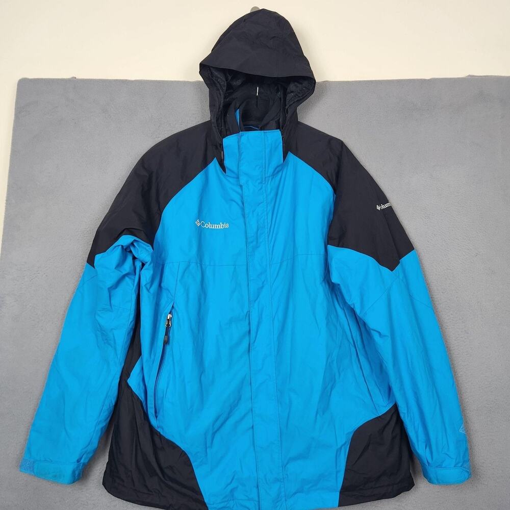 Columbia Jacket Mens 2XL Blue Omni-Tech Omni-Heat Interchange Hooded XM7472